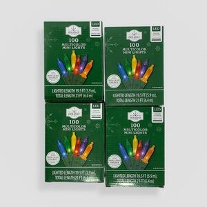 NEW Holiday Time 100-Count Multicolor LED Mini Christmas Lights GREEN Wire